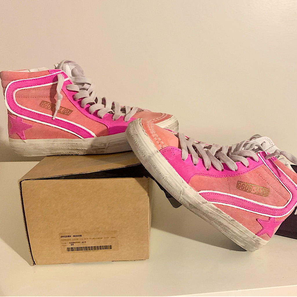 Golden Goose Deluxe Brand Slides Pink Highlighter